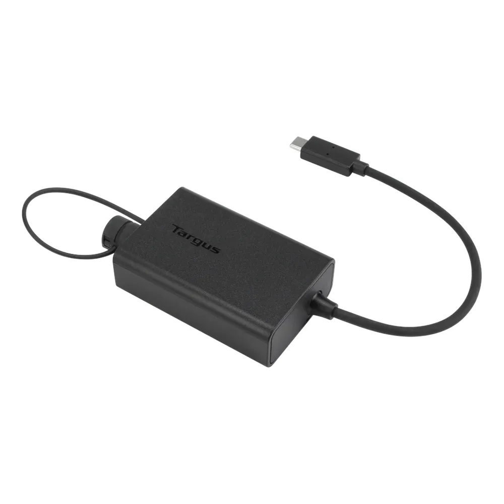 Targus Multiplexer Adapter, USB-A and DC Power to USB-C, Power Delivery 2.0 up to 85W, Compact Size, Black, 1 Year Warranty