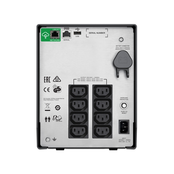 APC Smart-UPS 1000VA, 230V, LCD, 8x IEC 60320 C13 outlets, w/SmartConnect port