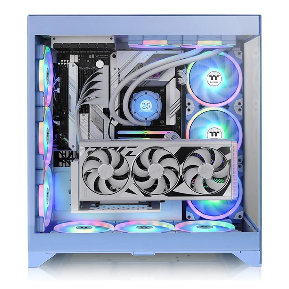 Thermaltake CTE E600 MX Hydrangea Blue Mid Tower PC Casing, Dual Chamber Design, 2 x 4mm Tempered Glass, Dual Interchangeable Front Panels, 440mm GPU Support, USB 3.0, 1 Year Warranty