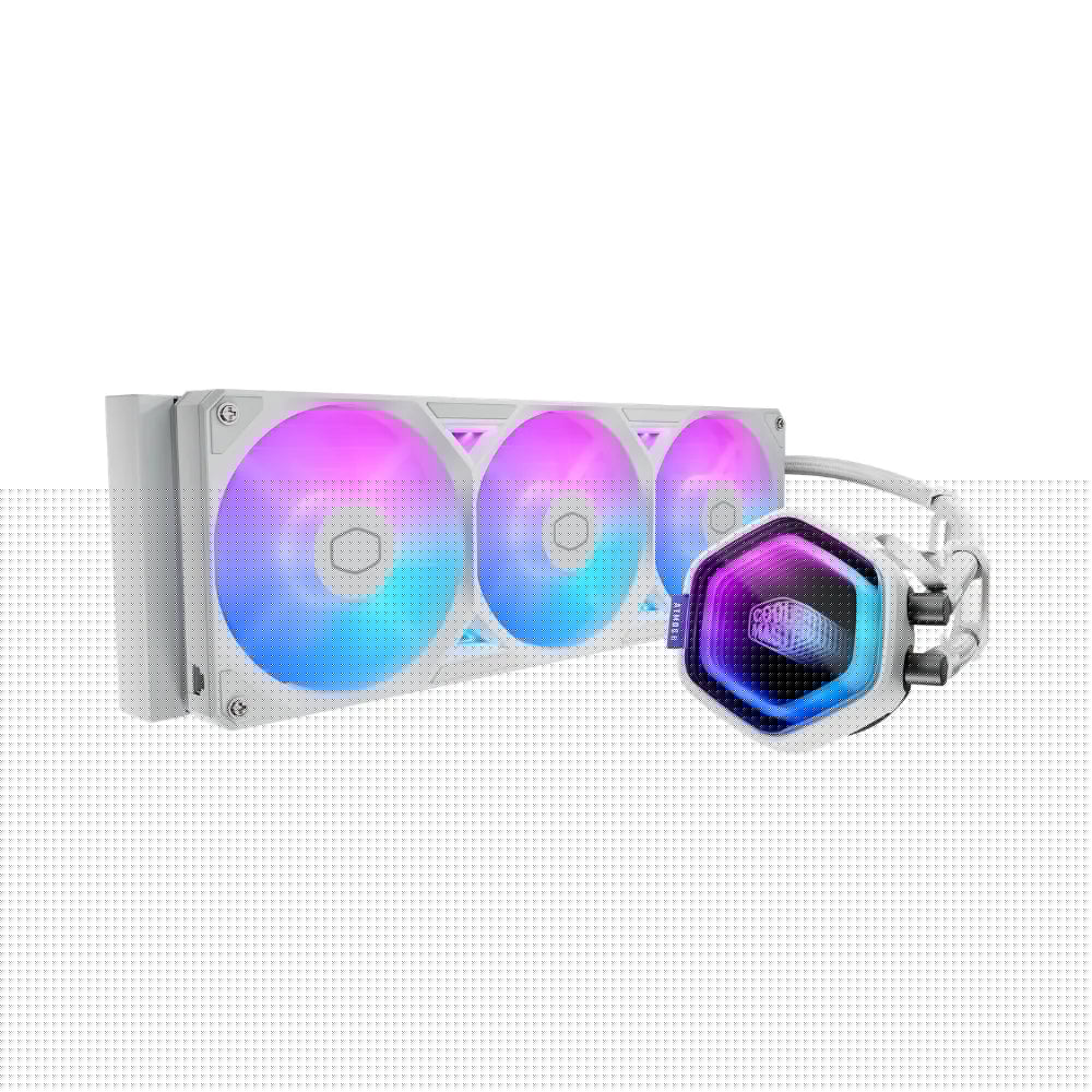 Cooler Master MasterLiquid Atmos II 360 CPU Cooler, Liquid Cooling, 360mm Radiator, Addressable RGB Gen 2, Loop Dynamic Bearing Fans, Supports Intel & AMD, White, 1 Year Warranty