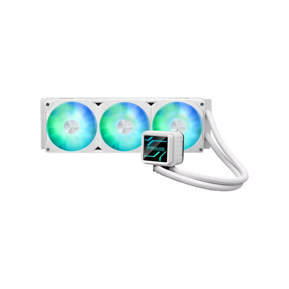 Asus Prime LC 360 ARGB AIO Liquid Cooler, Customizable Infinity Mirror, Supports Intel, AMD Sockets, White, 1 Year Warranty