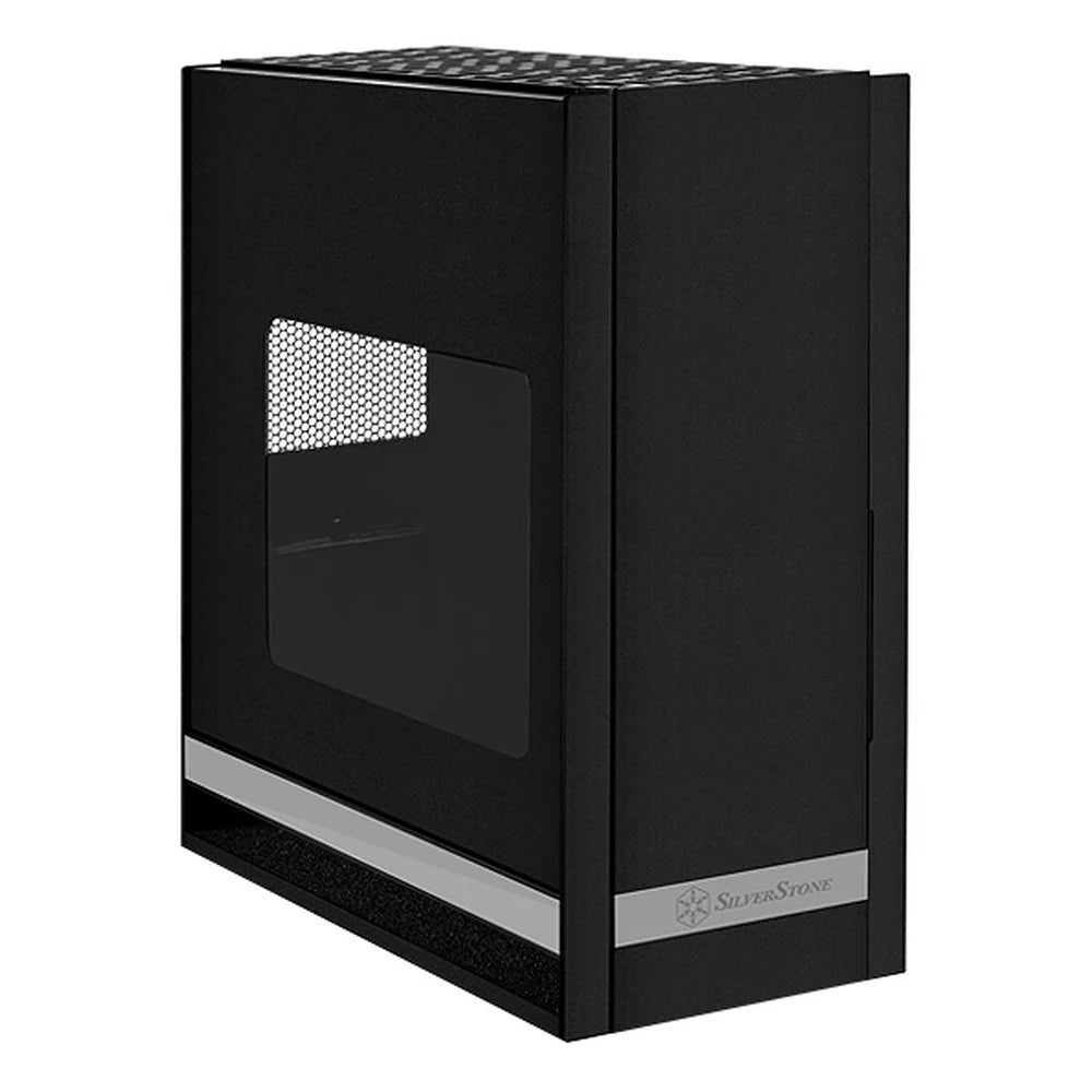 SilverStone Fortress FT05 Mid Tower PC Casing, Tempered Glass Window, 90-Degree Motherboard Mounting, 2 x Pre-installed Air Penetrator Fans, Foam Padded Interior, 166mm GPU Support, USB 3.0, Black, 1 Year Warranty