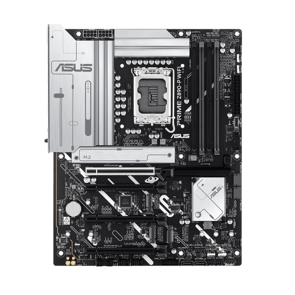 Asus PRIME Z890-P WiFi Motherboard, LGA 1851 Socket, ATX Form Factor, DDR5 Ram, PCIe 5.0 With SafeSlot Core+, USB 20 GBps, Wi-Fi 7, Bluetooth v5.4, HDMI, DisplayPort, Thunderbolt 4, Realtek 2.5 GB Ethernet With Asus LANGuard, Aura Sync, 1 Year Warranty
