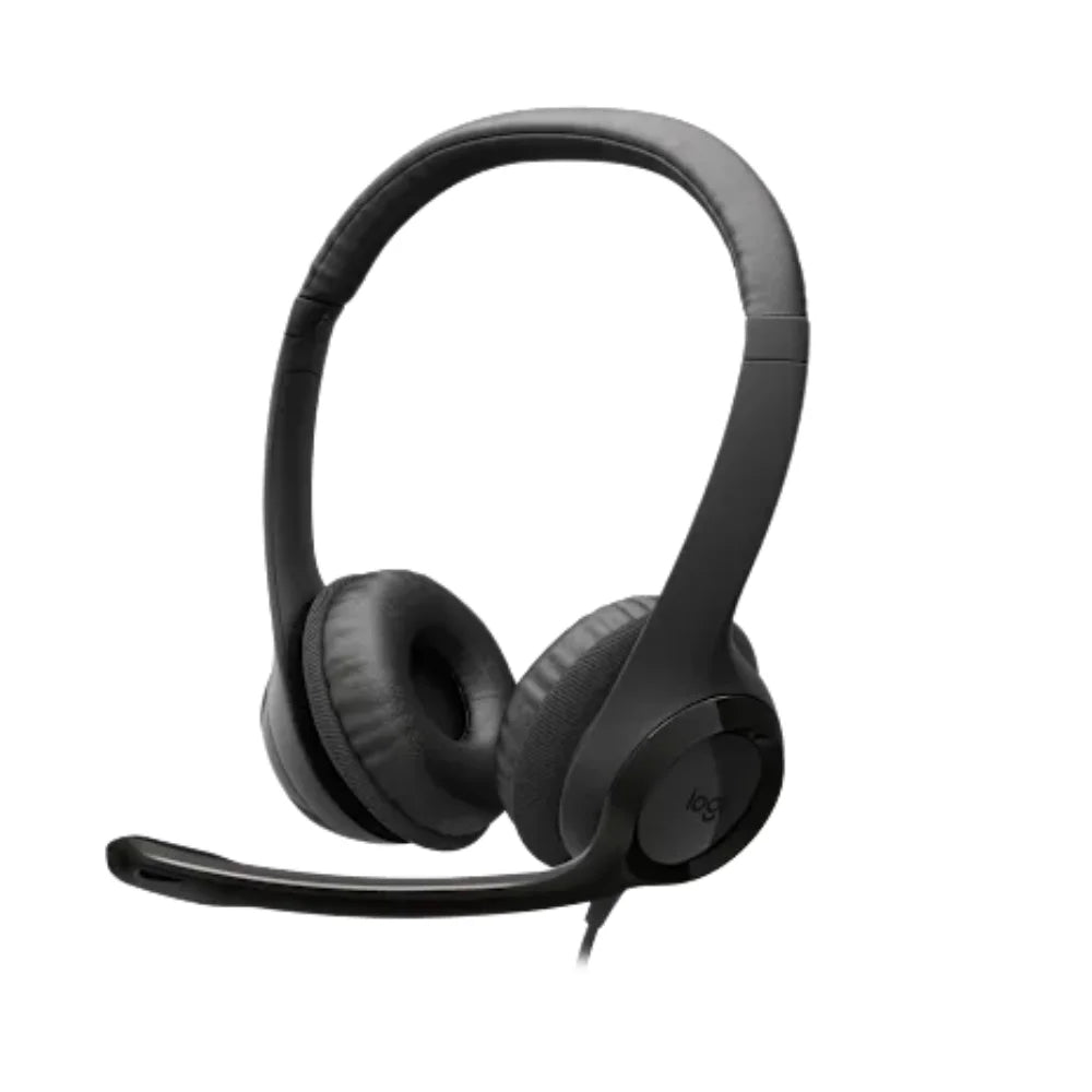 Logitech H390 Wired Headset, USB-C, Noise-Cancelling Microphone, In-Line Controls, Black, 1 Year Warranty