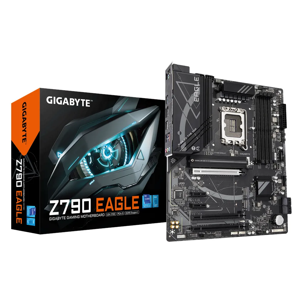 Gigabyte Z790 EAGLE Motherboard, LGA1700 Socket, ATX Form Factor, DDR5 Ram, PCIe 5.0, HDMI, DisplayPort, Realtek 2.5Gb Ethernet, USB 3.2 Gen 2 Type-C, 1 Year Warranty