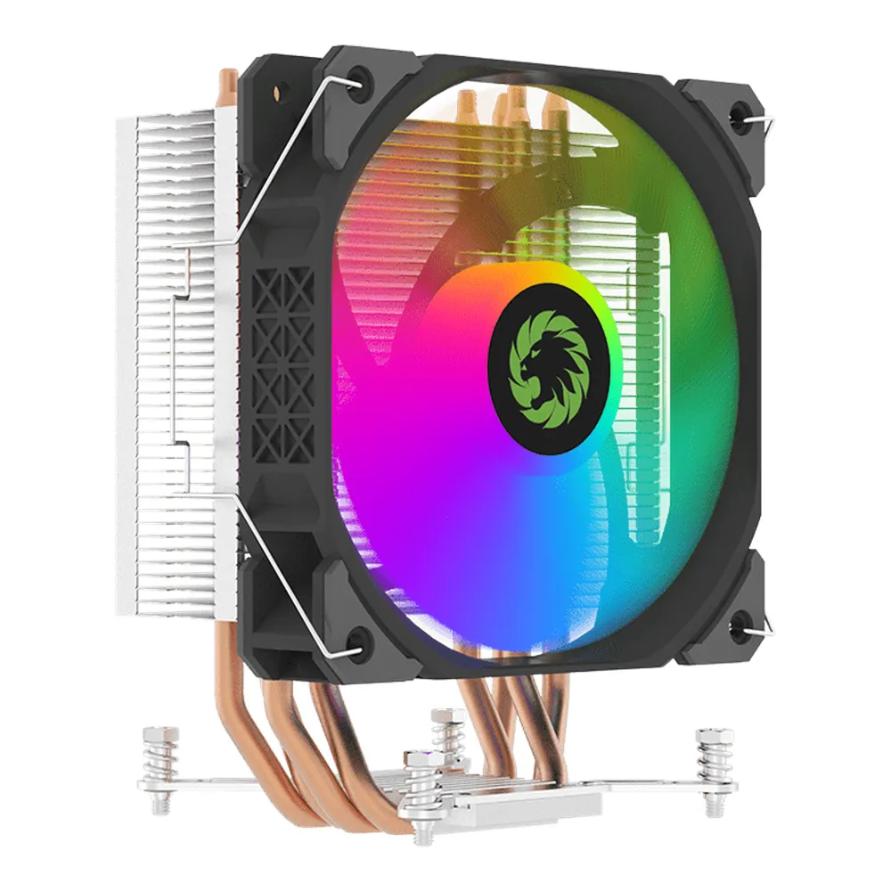 Gamemax Ice Blade FRGB CPU Air Cooler, 120mm Fixed RGB PWM Fan, 4 Copper Heat Pipes, 190W TDP, Intel LGA 1851/1700 & AMD AM5 Ready, Black, 1 Year Warranty