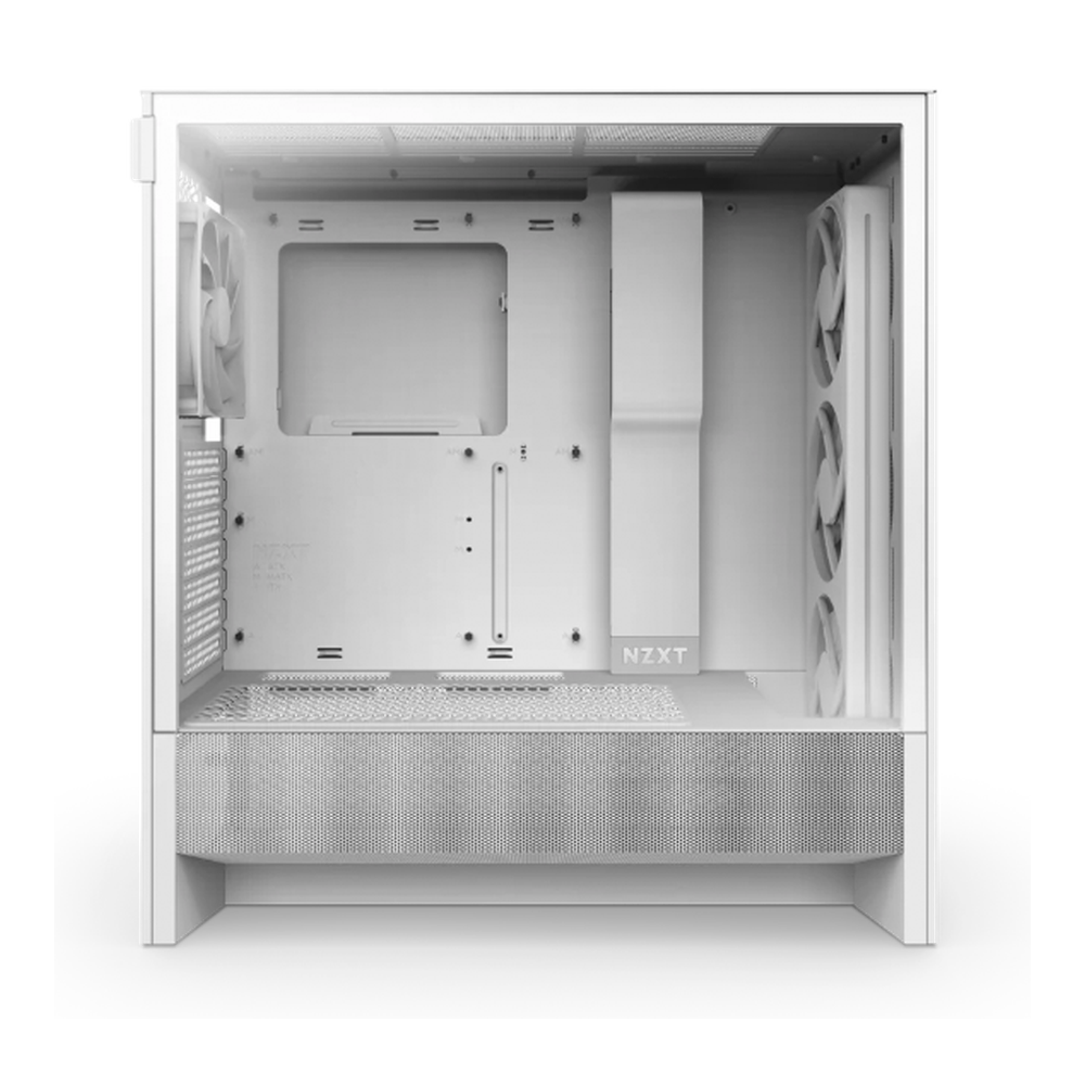 NZXT H5 Flow R GB ATX Mid-Tower Airflow Case, Ultra Clear Tempered Glass Side Window, F360 R GB Core & F120Q (CV) Fan Included, Full-Size GPU Support, USB 3.2 Gen2x2, Tool-Free Access, White, 1 Year Warranty