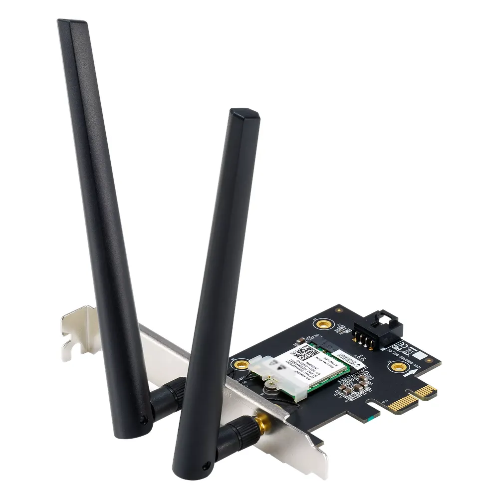 Asus PCE-AX1800 Dual-Band WiFi 6 PCI-E Adapter, AX1800, Bluetooth v5.2, 2 x External Antennas, Black, 1 Year Warranty