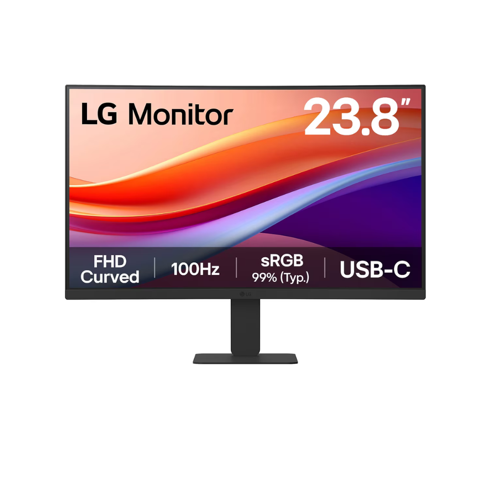 LG Curved 24U421A-B 24" FHD (1920 x 1080) Monitor, Anti-glare, USB-C, HDMI, Tilt Adjustable, 1 Year warranty