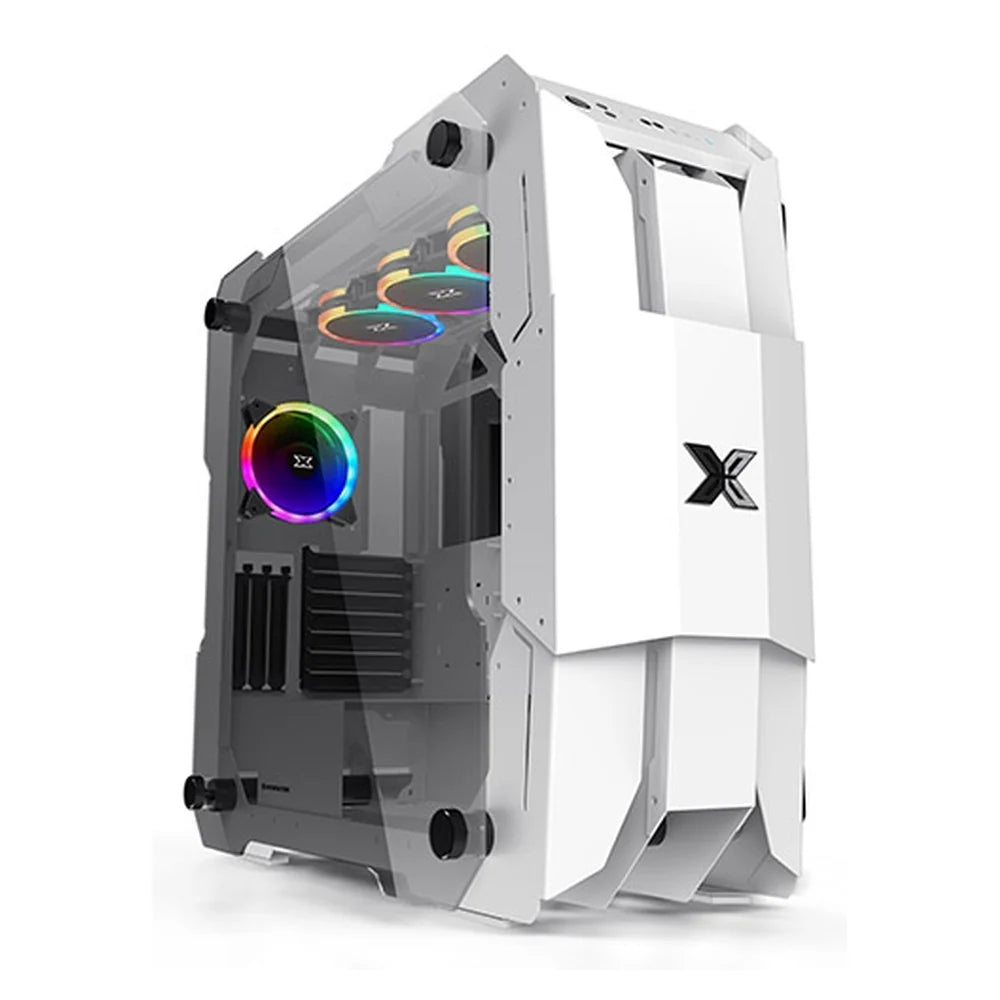 Xigmatek X7 Super Tower Full Tower PC Casing, Tempered Glass Side Panel, Vertical PCI-E Slots, Precision Steel Chassis Design, 480mm GPU Support, USB 3.0, White, 1 Year Warranty