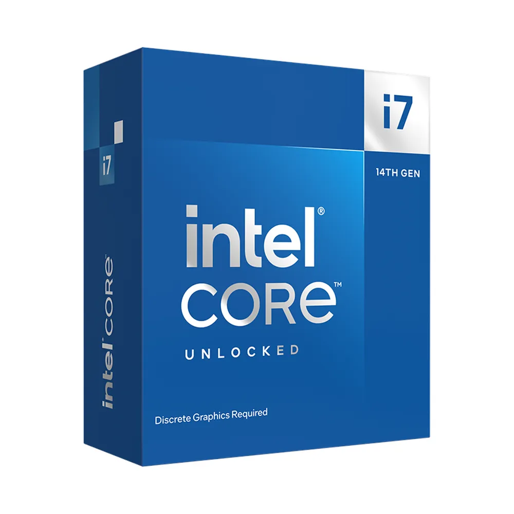 Intel Core i7-14700KF Processor, 20-Core (8P+12E), Base Core Frequency 3.4 GHz, Turbo Frequency 5.6 GHz, 33MB L1 Cache, DDR4/DDR5, LGA1700 Socket, BOX, 1 Year Warranty