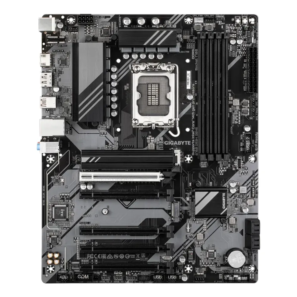 Gigabyte B760 DS3H GEN5 Motherboard, LGA1700 Socket, ATX Form Factor, DDR5 Ram, PCIe 5.0, HDMI, DisplayPort, Realtek GbE Ethernet, USB 3.2 Gen 2x2 Type-C, 1 Year Warranty