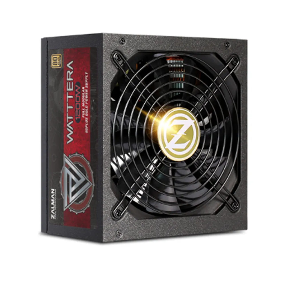 Zalman Wattera ZM1200EBTII 1200W 80 Plus Gold Power Supply, 1200W, Fully Modular, ATX, Intel ATX 12V v2.31, Black, 1 Year Warranty