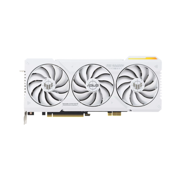 Asus TUF Gaming GeForce RTX 4070 Ti SUPER Back-To-the-Future OC Edition Graphics Card, GDDR6X 16 GB 256-bit Memory, HDMI 2.1a & DP 1.4a Outputs, PCI Express 4.0, 2670 MHz Core Clock, 21  GBps Memory Clock, White, 1 Year Warranty