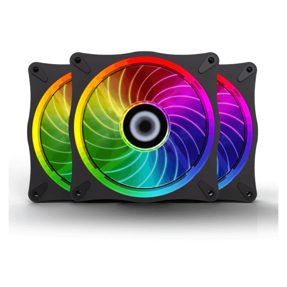 GameMax RL300 ARGB Case Fans, Pack Of 3, 120mm Fan Size, 1100 RPM Fan Speed, 31.5 CFM Airflow, 25.6 dB(A) Noise Level, Black, 1 Year Warranty