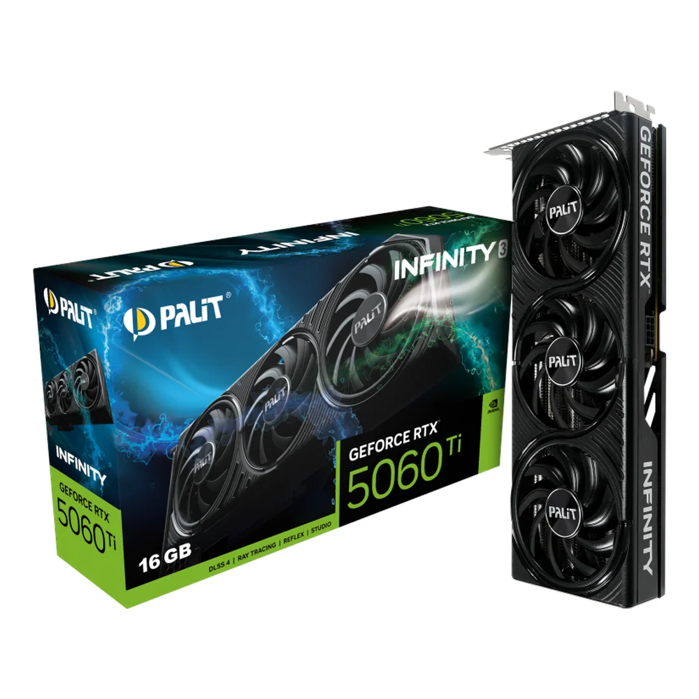 Palit GeForce RTX 5060 Ti Infinity 3 Graphics Card, 16GB GDDR7, Boost Clock Up to 2572MHz, 4608 CUDA Cores, PCI Express 5.0, 1 Year Warranty
