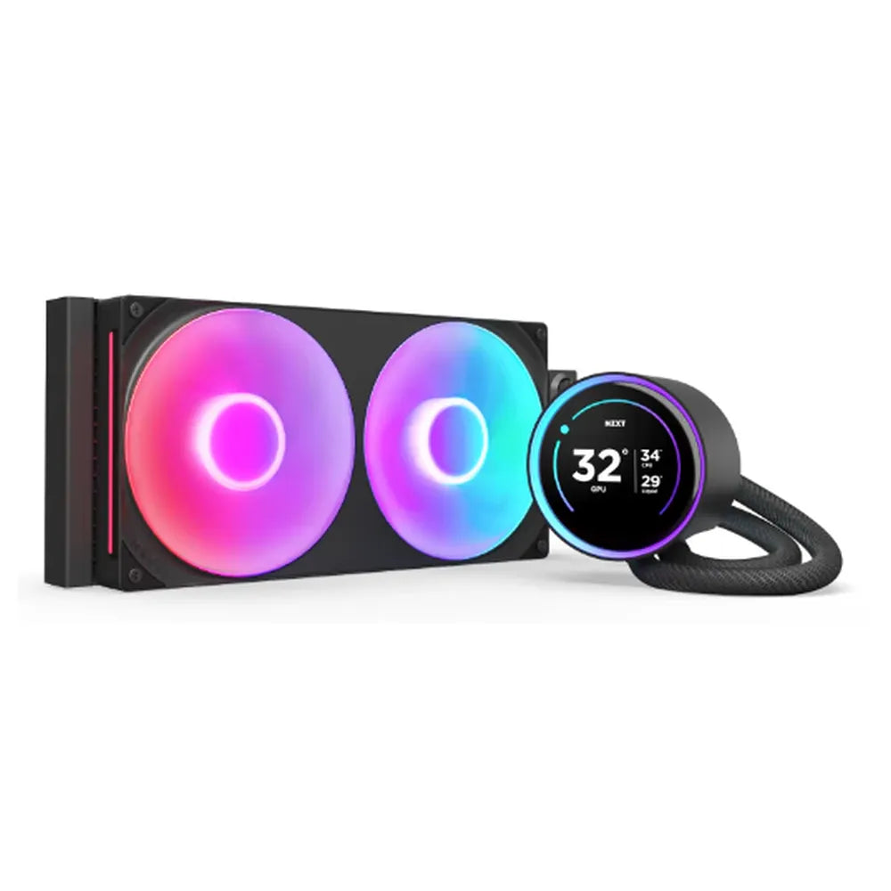 NZXT Kraken Elite 280 RGB Liquid AIO Cooler, 280mm Radiator, 2.72" LCD Display, ARGB Lighting, Copper Cold Plate & Aluminum Radiator, Supports Intel & AMD Sockets, F280 RGB Core Fans, Black, 1 Year Warranty