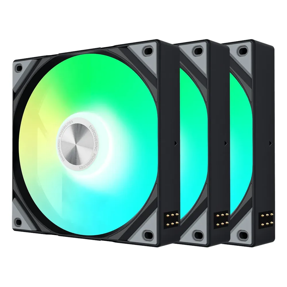 Tryx Rota SL 120 ARGB Case Fans, Pack Of 3, Fluid Dynamic Bearing, 120mm Fan Size, 1850 rpm Fan Speed, Addressable RGB LED Lighting, Black, 1 Year Warranty