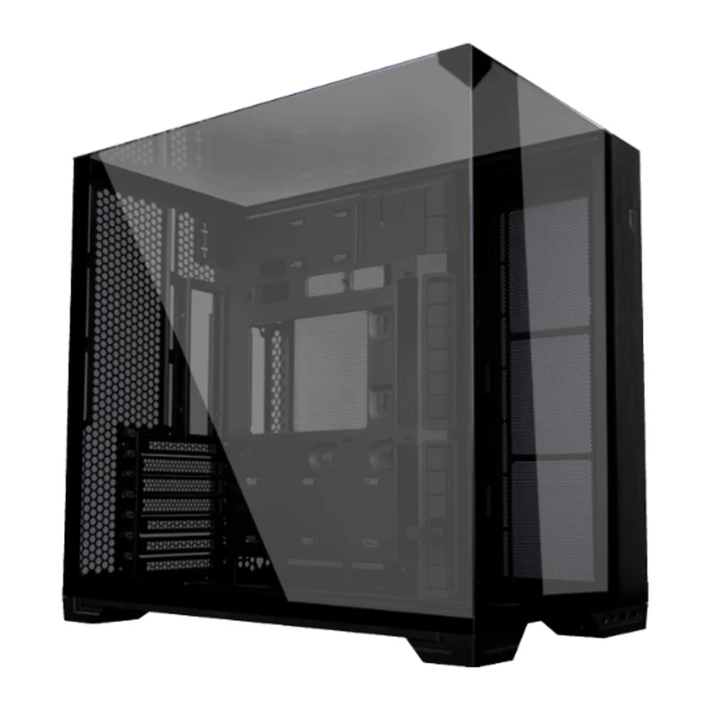 Lian Li O11 Vision Compact Mid Tower PC Casing, Three-Sided Tempered Glass & Swappable Mesh Panel, Back-Connect Motherboard Support, 408mm GPU Support, USB Type-C, Black, 1 Year Warranty