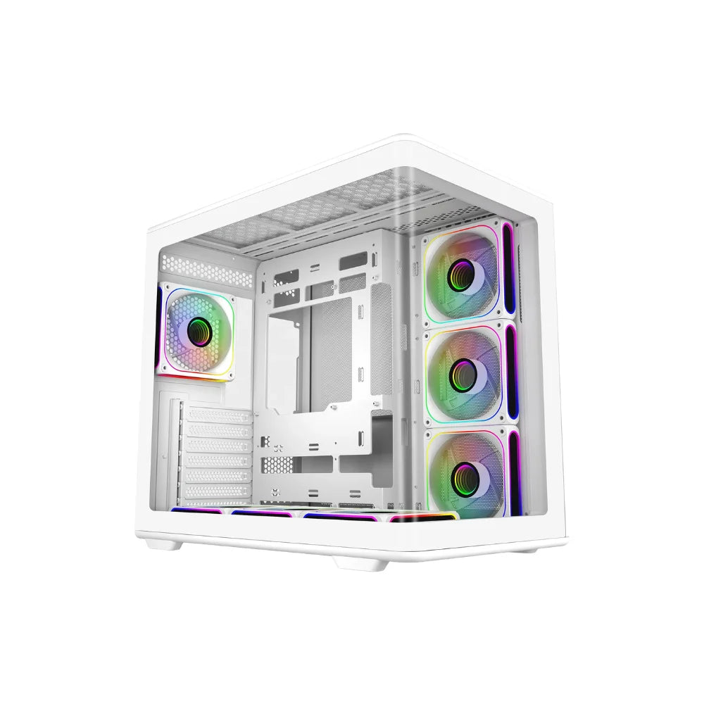 Cooler Master Elite 600 Mid Tower PC Case, Tempered Glass Side Panel, 425mm GPU Support, USB 3.2 Gen 2, White, 1 Year Warranty