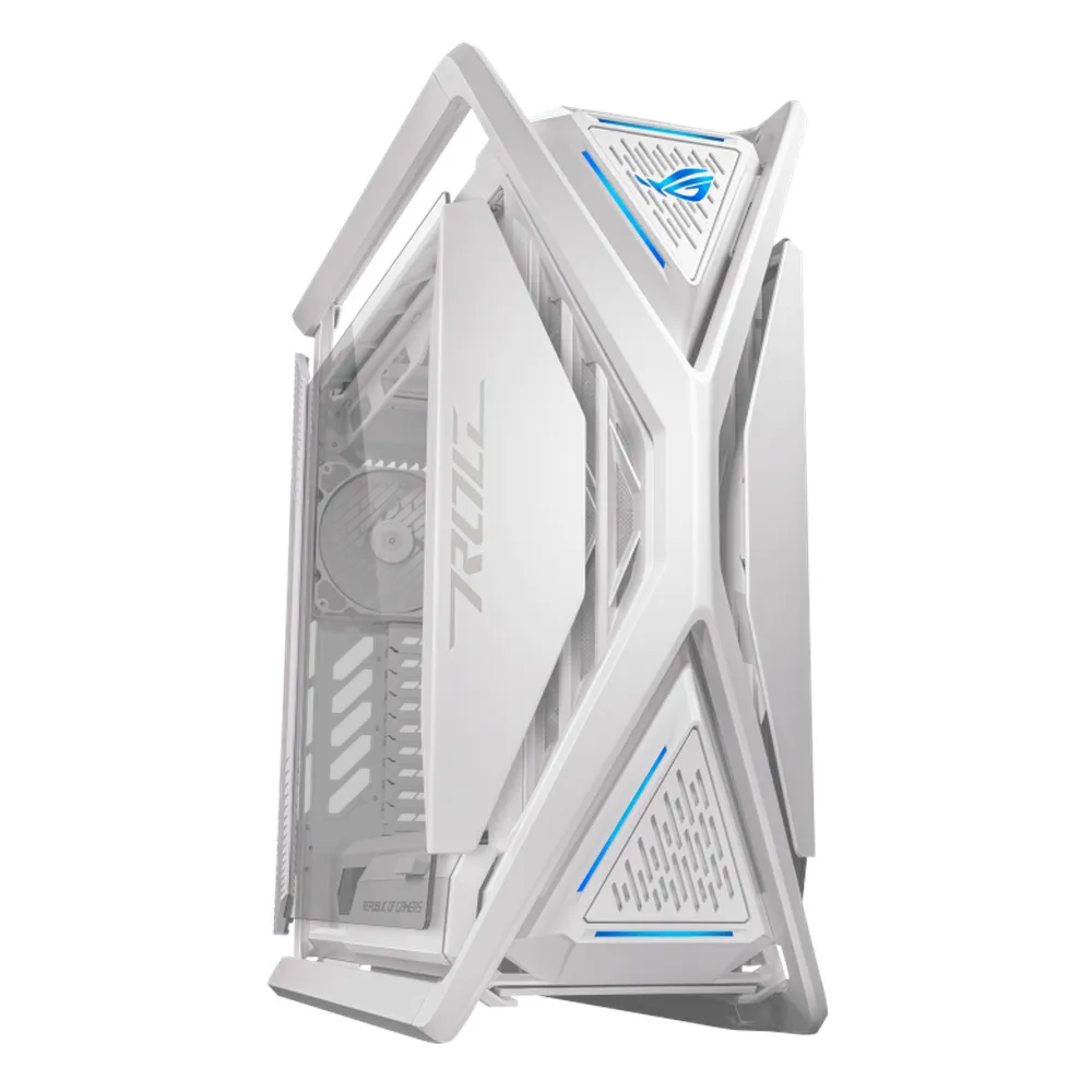 Asus ROG Hyperion GR701 E-ATX PC Case, Tempered Glass Left & Right Panels, 460mm GPU Support, 4 x 140 mm (PWM) Fans with AR GB Fan Hub, USB 3.2 Gen 2 & 60W fast charging, White, 1 Year Warranty