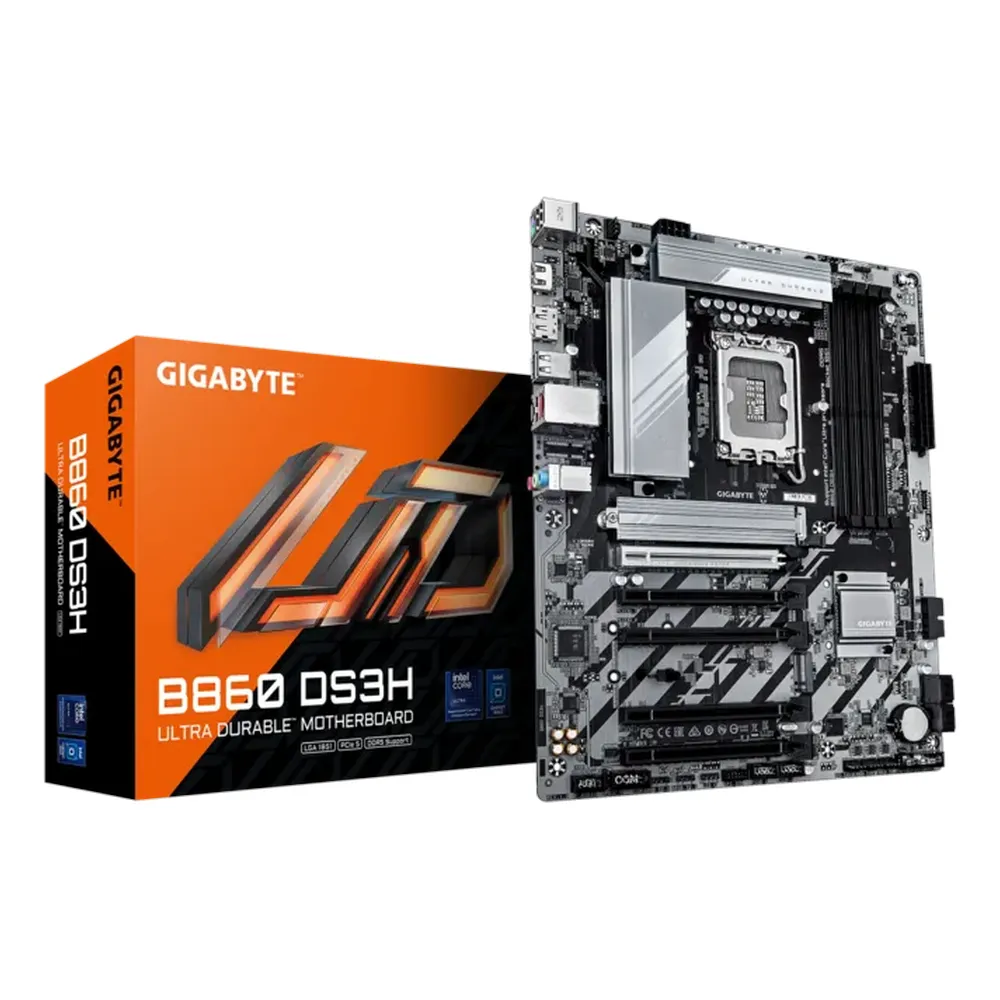 Gigabyte B860 AORUS ELITE WIFI7 ICE Motherboard, LGA1851 Socket, ATX Form Factor, DDR5 Ram, PCIe 5.0, Wi-Fi 7, Bluetooth v5.4, HDMI, DisplayPort, USB4 Type-C, Realtek 2.5Gb Ethernet, 1 Year Warranty