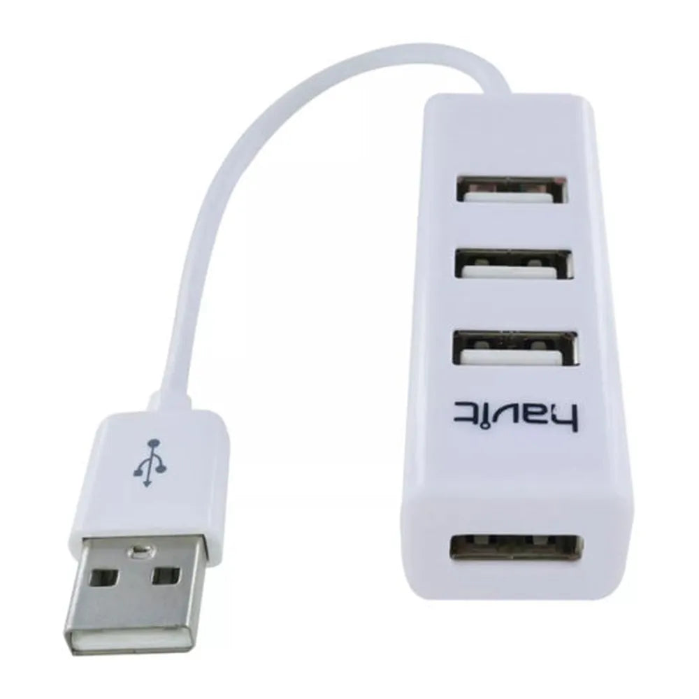 Havit HV-H18 4-Port USB 2.0 Hub, USB-A 2.0, Compact Design, White, 1 Year Warranty