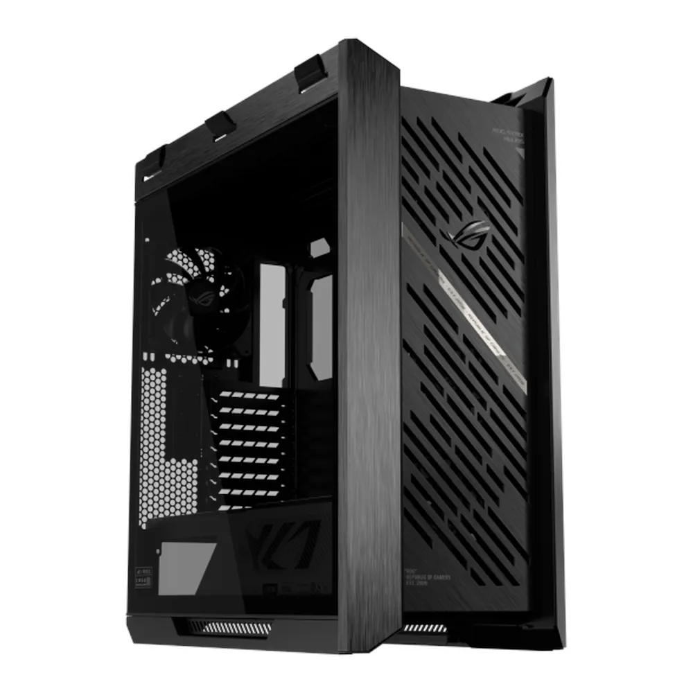 ASUS ROG Strix Helios II GX601S Premium Gaming Case, Mid-Tower, Dual Tempered Glass, Diamond-Grille Front Panel, 4 x Pre-installed 140mm Performance Fans, Supports E-ATX & 420mm Radiators, USB 20Gbps Type-C, Black, 1 Year Warranty