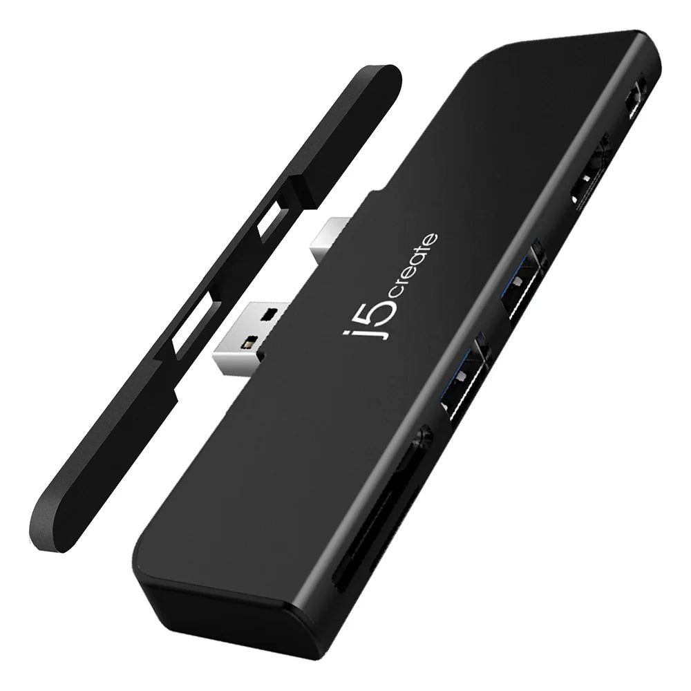 J5Create UltraDrive Mini Dock for Surface Pro 4/5/6, Mini DisplayPort & USB-A, Dual 4K Display, Card Reader, 1 Year Warranty