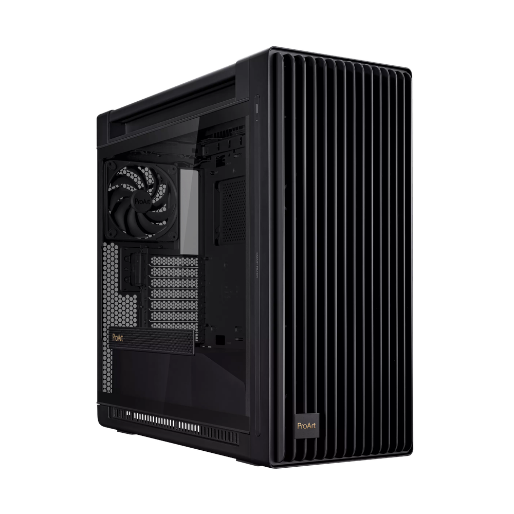 Asus ProArt PA602 E-ATX PC Case, Tempered Glass Left panel, Front panel dust detection, 3 x Fans, 440mm GPU Support, USB 3.2 Gen 2, Black, 1 Year Warranty