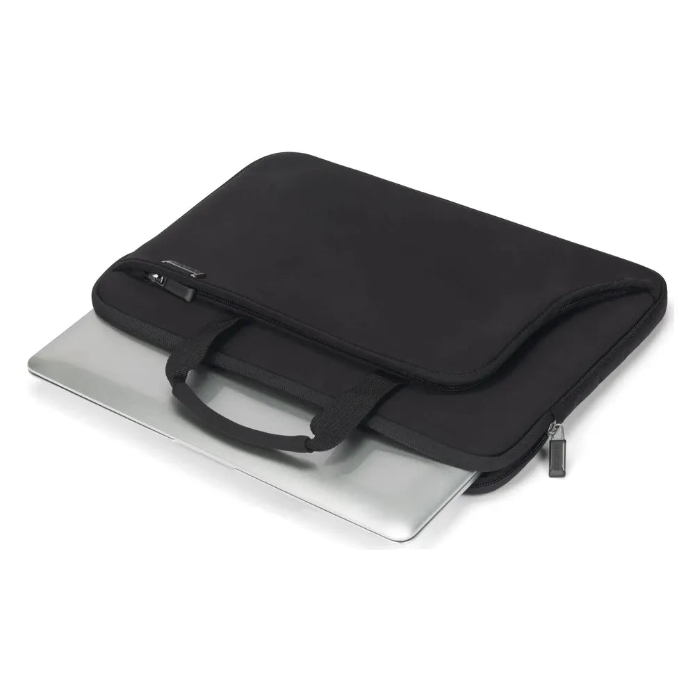 Dicota Smart Skin, Fits up to 13.3" Laptops, Robust Elastic Neoprene, Soft Nylex Lining, Water-Repellent Material, Front Zip Pocket, Padded Handles, Black, 1 Year Warranty