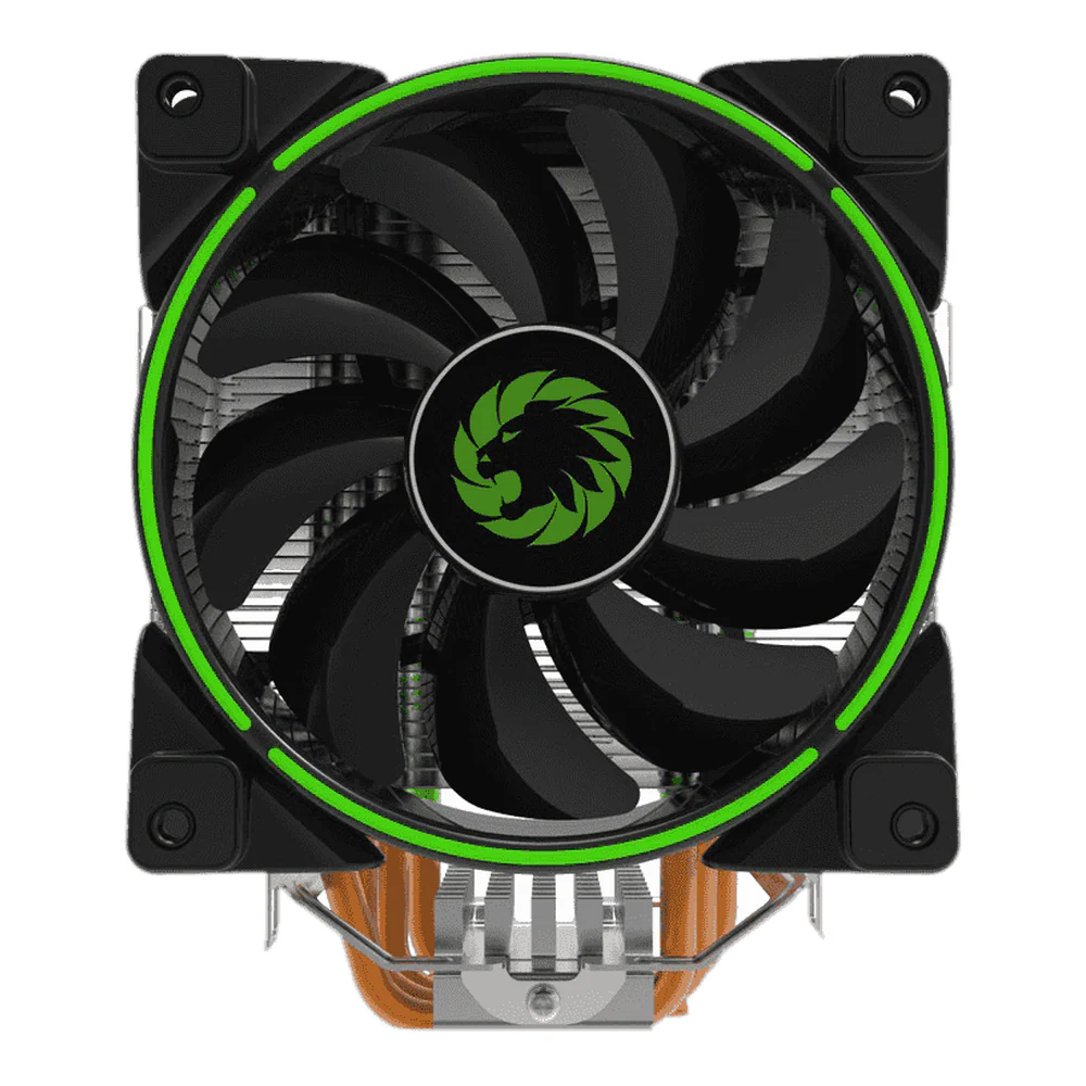 GameMax Gamma 500 Green CPU Air Cooler, 120mm PWM Fan, 5 Copper Heat Pipes, Intel LGA 1200/1151 & AMD AM4 Compatible, Black, 1 Year Warranty