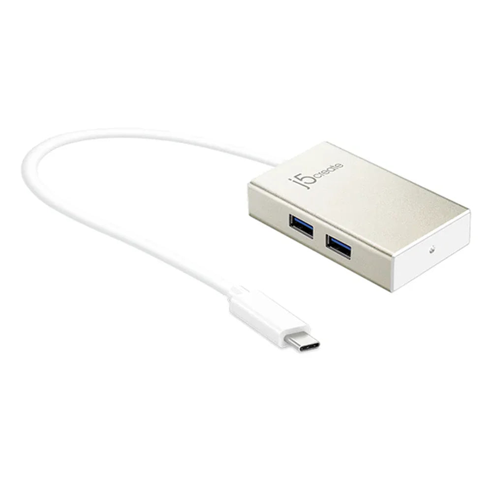 j5create 4-Port USB Type-C Hub, 5Gbps Data Transfer, Bus-Powered, Premium Aluminum Alloy, Pocket-Sized Design, 1 Year Warranty