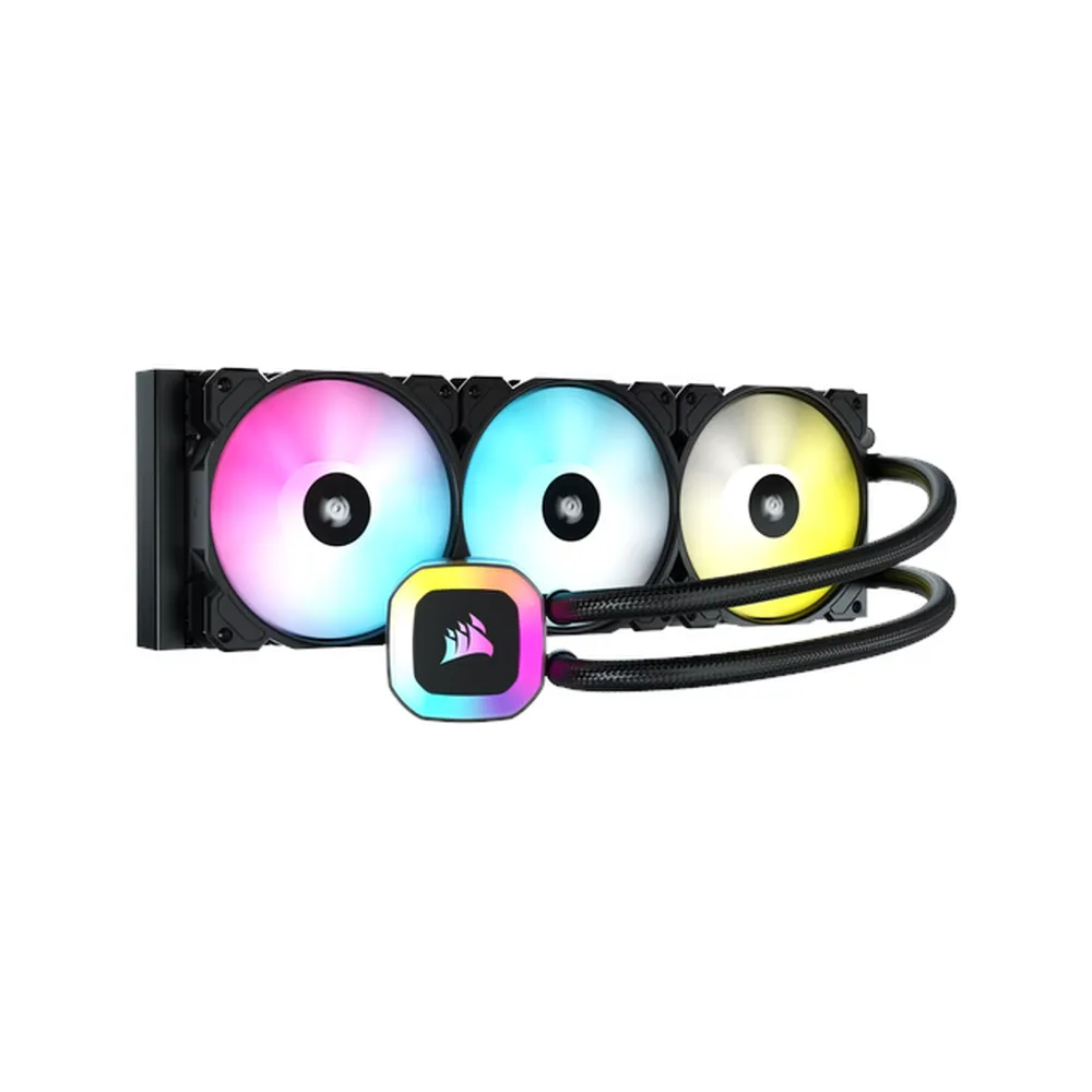 Corsair H150 RGB 360mm AIO Liquid Cooler, Supports Intel, AMD Sockets, Black, 1 Year Warranty