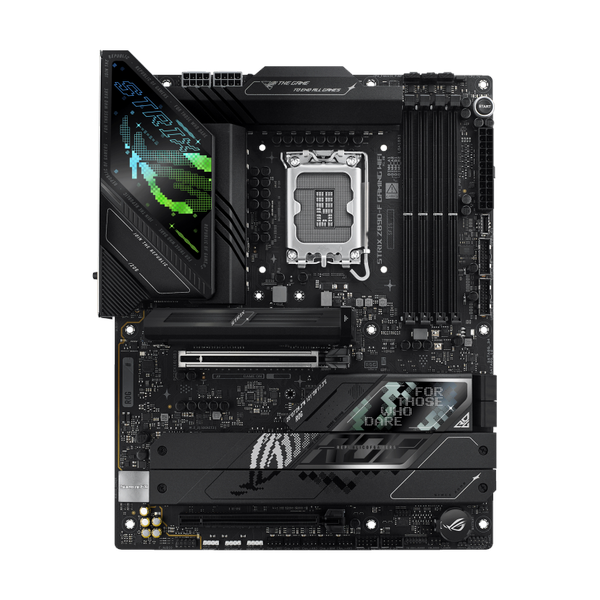 Asus ROG STRIX Z890-F GAMING WiFi Motherboard, LGA 1851 Socket, ATX Form Factor, DDR5 Ram, PCIe 5.0 With SafeSlot Core+, Wi-Fi 7, Bluetooth v5.4, HDMI, DisplayPort, Thunderbolt 4, Intel 2.5 GB Ethernet With Asus LANGuard, Aura Sync, 1 Year Warranty