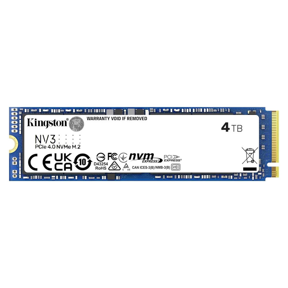 Kingston NV3 4TB Internal SSD, M.2 2280, PCIe 4.0, Up to 6000 MB/s Read & 5000 MB/s Write, 1 Year Warranty