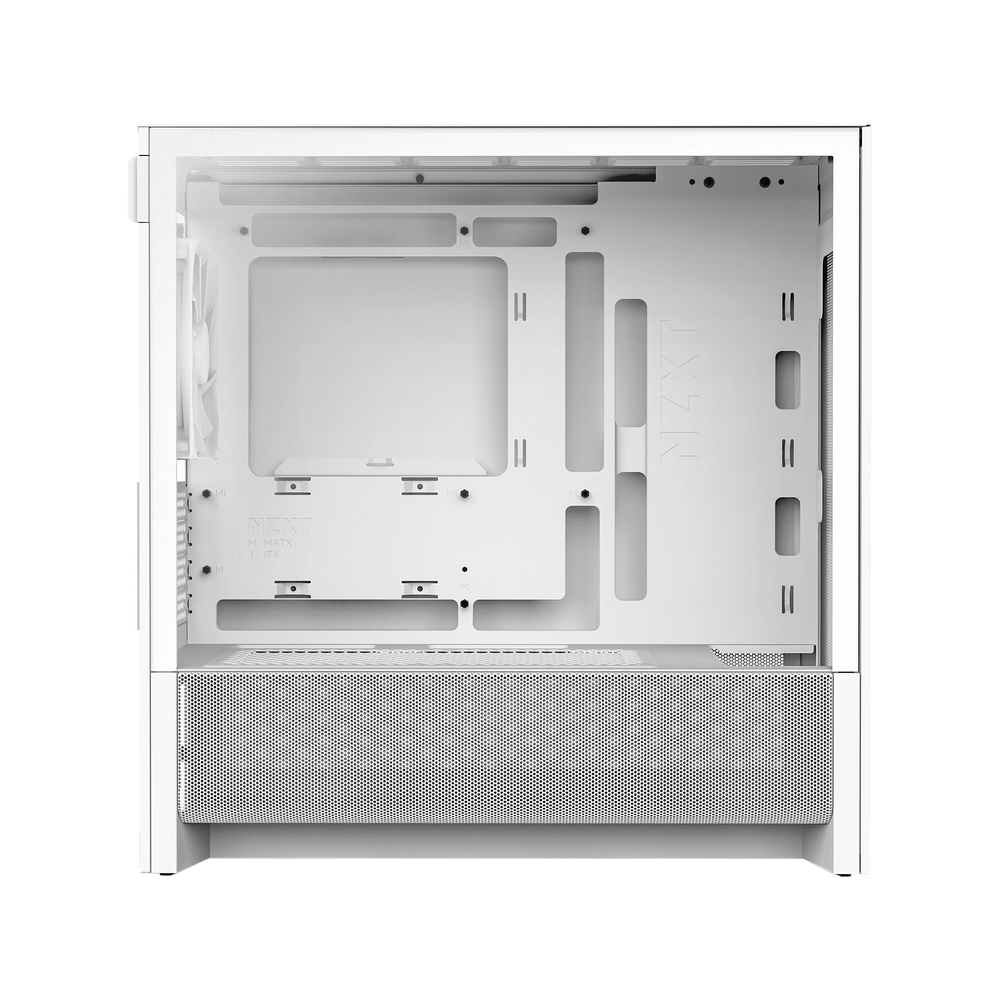 NZXT H3 Flow Micro-ATX Tower Case, Tempered Glass Side Window, 1 x F120Q (CV) Fan, Full-Size GPU Support, USB 3.2 Gen2x2, Tool-Free Access, White, 1 Year Warranty