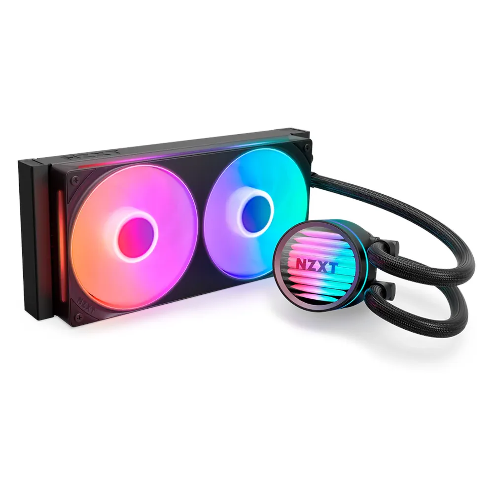 NZXT Kraken Core 240 RGB Liquid AIO Cooler, 240mm Radiator, ARGB Lighting, Copper Cold Plate & Aluminum Radiator, Supports Intel & AMD Sockets, F240 RGB Core Fans, Black, 1 Year Warranty