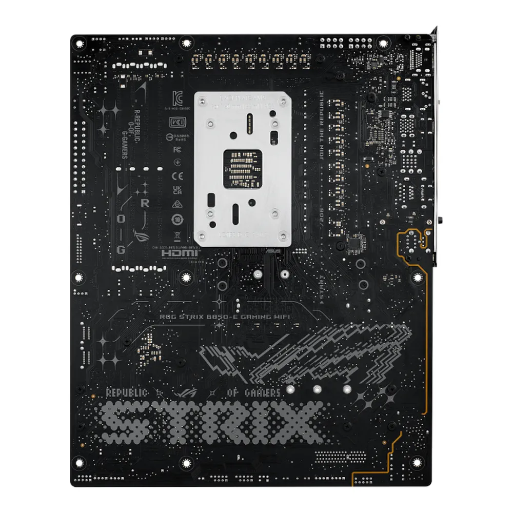 Asus ROG STRIX B850-E WIFI Gaming Motherboard, AM5 Socket, ATX Form Factor, DDR5 Ram, PCIe 5.0, USB 40Gbps, HDMI, DP, Wi-Fi 7, Bluetooth, Realtek 5Gb Ethernet, AI Cache Boost, Aura Sync, 1 Year Warranty