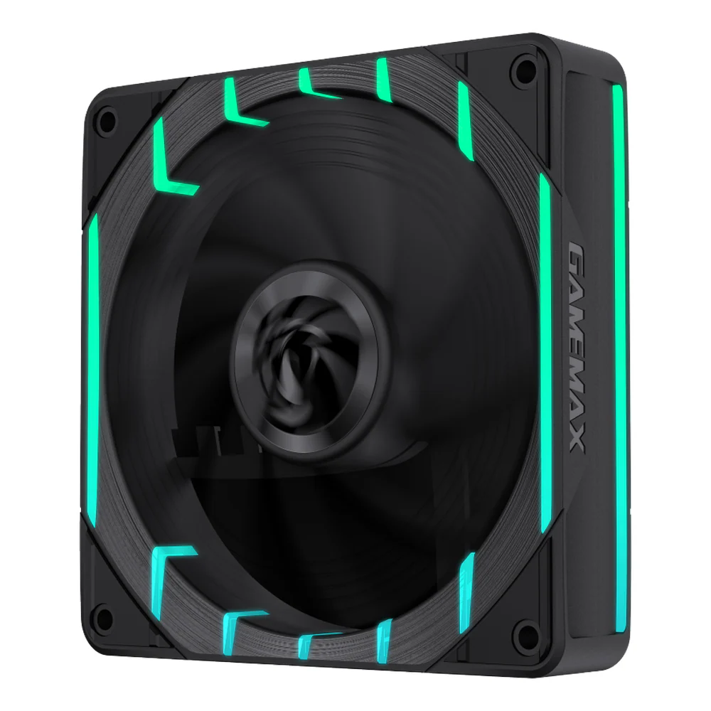 GameMax Tornado T-12 ARGB Case Fan, Single Pack, 120mm Fan Size, 2200 RPM Fan Speed, 66.89 CFM Airflow, Black, 1 Year Warranty