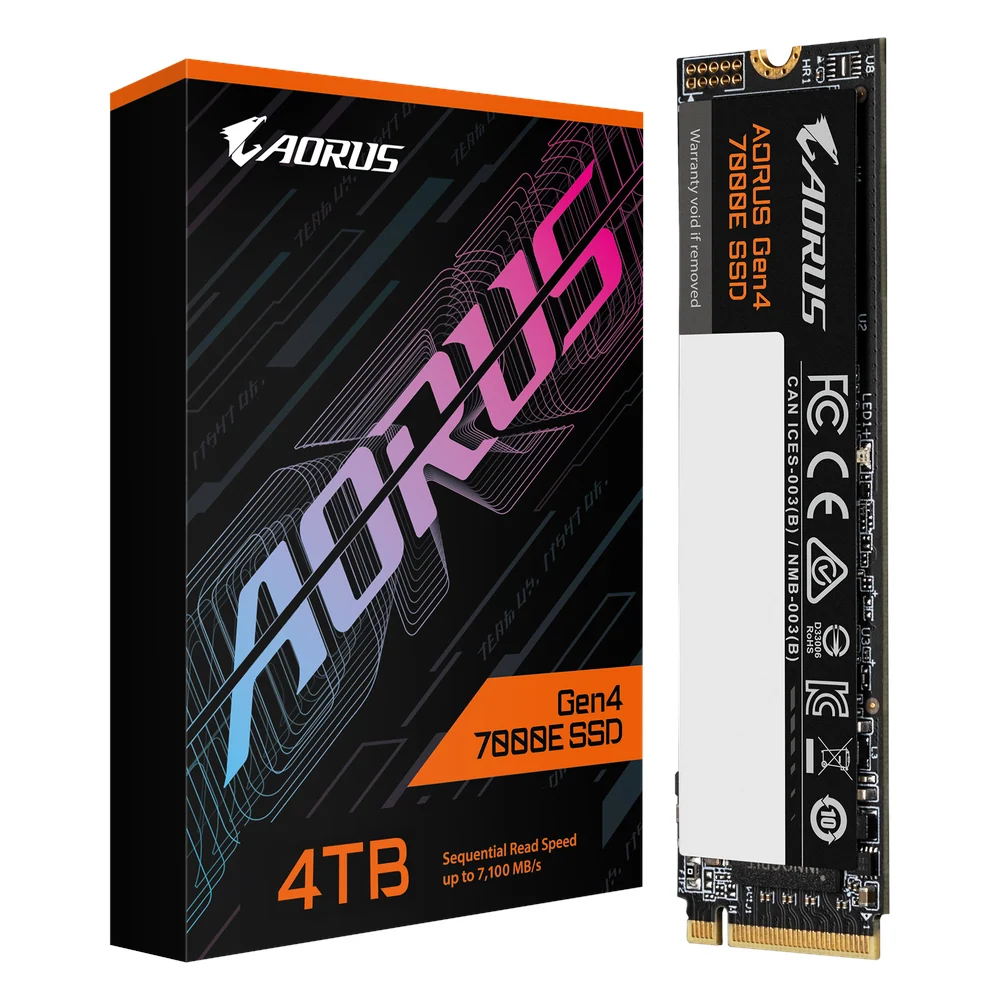 Gigabyte AORUS Gen4 7000E 4TB M.2 NVMe PCIe 4.0 SSD, Up to 7100 MB/s Speed, 3000 TBW Endurance, 1 Year Warranty