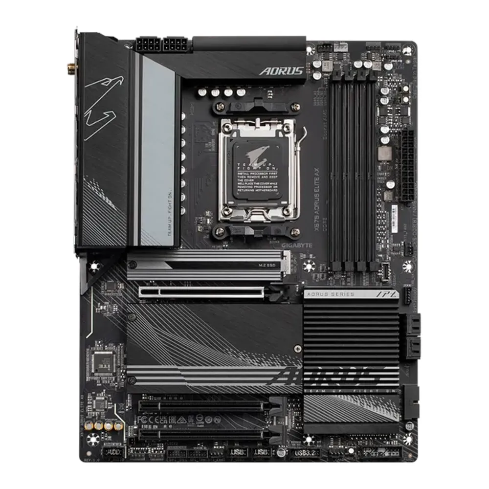 Gigabyte X670 AORUS ELITE AX Motherboard, Socket AM5, ATX Form Factor, DDR5 Ram, PCIe 5.0 M.2 Support, Wi-Fi 6E, Bluetooth v5.2, HDMI, Realtek 2.5Gb Ethernet, USB 3.2 Gen 2x2 Type-C, 1 Year Warranty