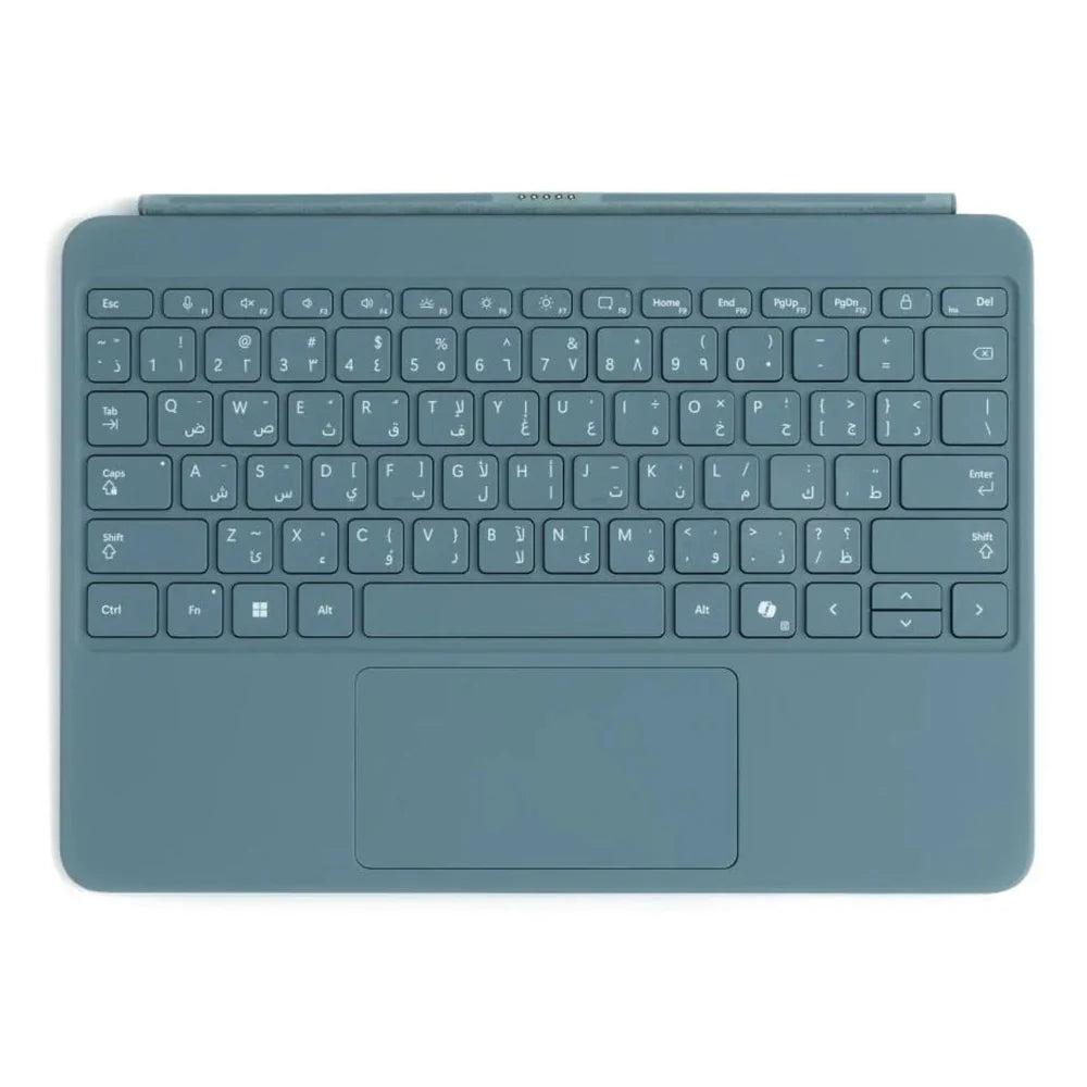 Microsoft Surface Pro 12 Keyboard, Backlit Keys, Precision Touchpad, Alcantara Finish, Dynamic Hinge, Magnetic Attachment, English & Arabic Keyboard, Ocean, 1 Year Warranty