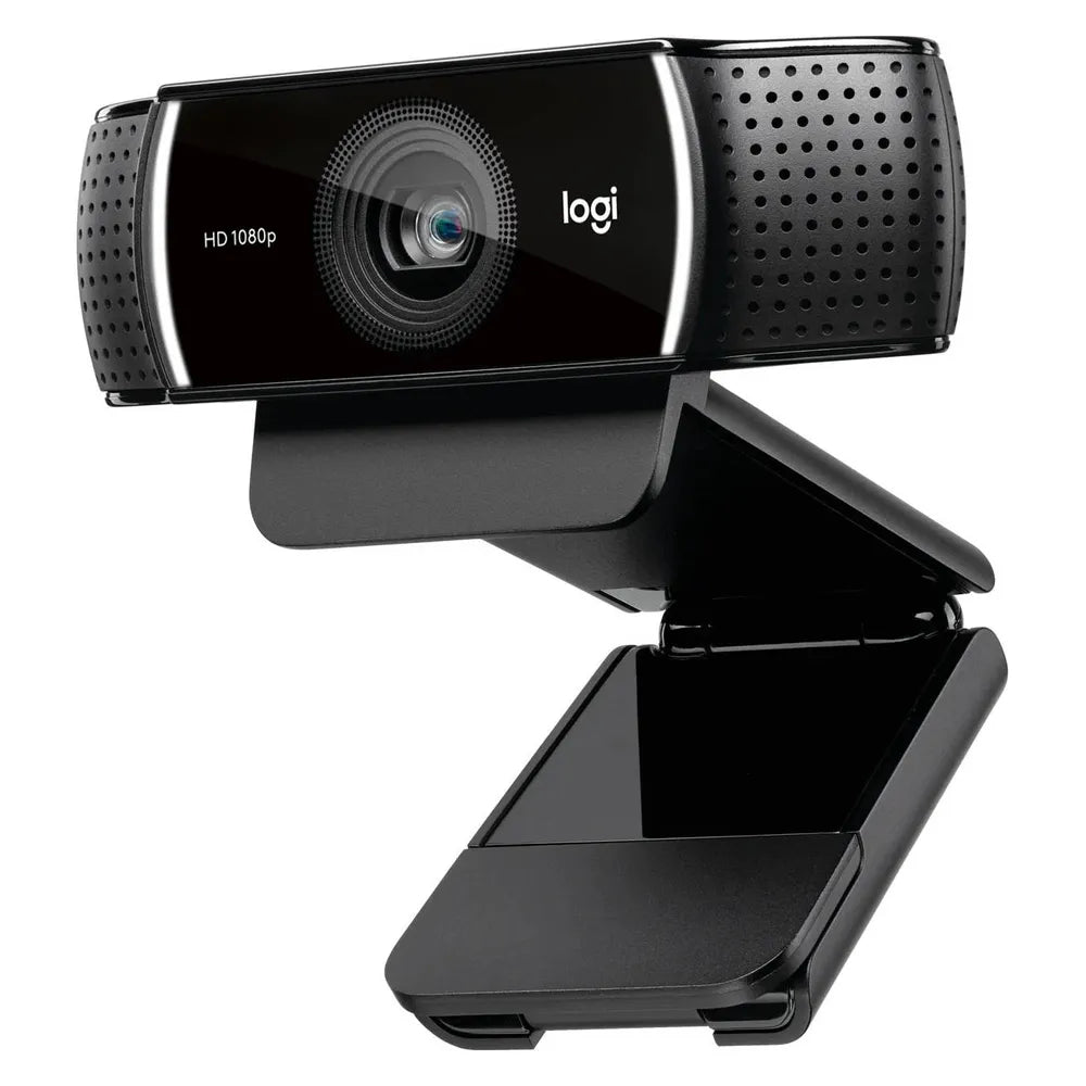 Logitech C922 Pro HD Stream Webcam, 1080p@30 fps Max Resolution, 3MP Image Sensor, Glass Lens, 1.2x Digital Zoom, 78° Diagonal Field of View (dFoV), Autofocus, Tripod-Ready Universal Mounting Clip, 1 Year Warranty