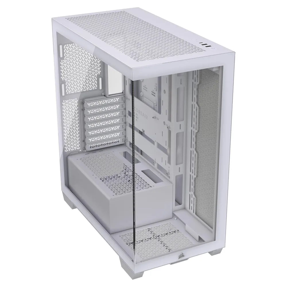 Corsair 3500X Mid Tower PC Casing, Wraparound Tempered Glass, 425mm GPU Support, USB 3.2 Gen 2, White, 1 Year Warranty