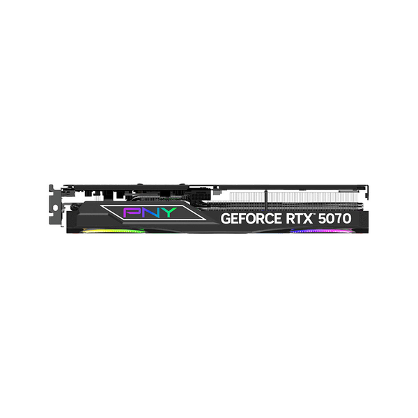 PNY GeForce RTX 5070 Triple Fan OC Edition AR GB Graphics Card, GDDR7 12 GB 192-bit Memory, HDMI 2.1b, DP 2.1b Outputs, PCI Express 5.0, 2775 MHz Boost Clock, 672  GB/s Memory Bandwidth, 1 Year Warranty