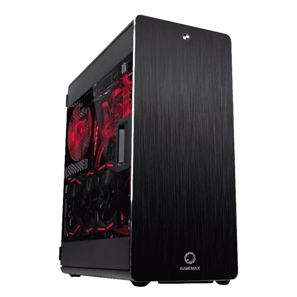 GameMax Raider Full Tower PC Casing, Tempered Glass Side Panel, Aluminum Construction, USB 3.0, Up To 420 mm GPU Length Support, Black, 1 Year Warranty