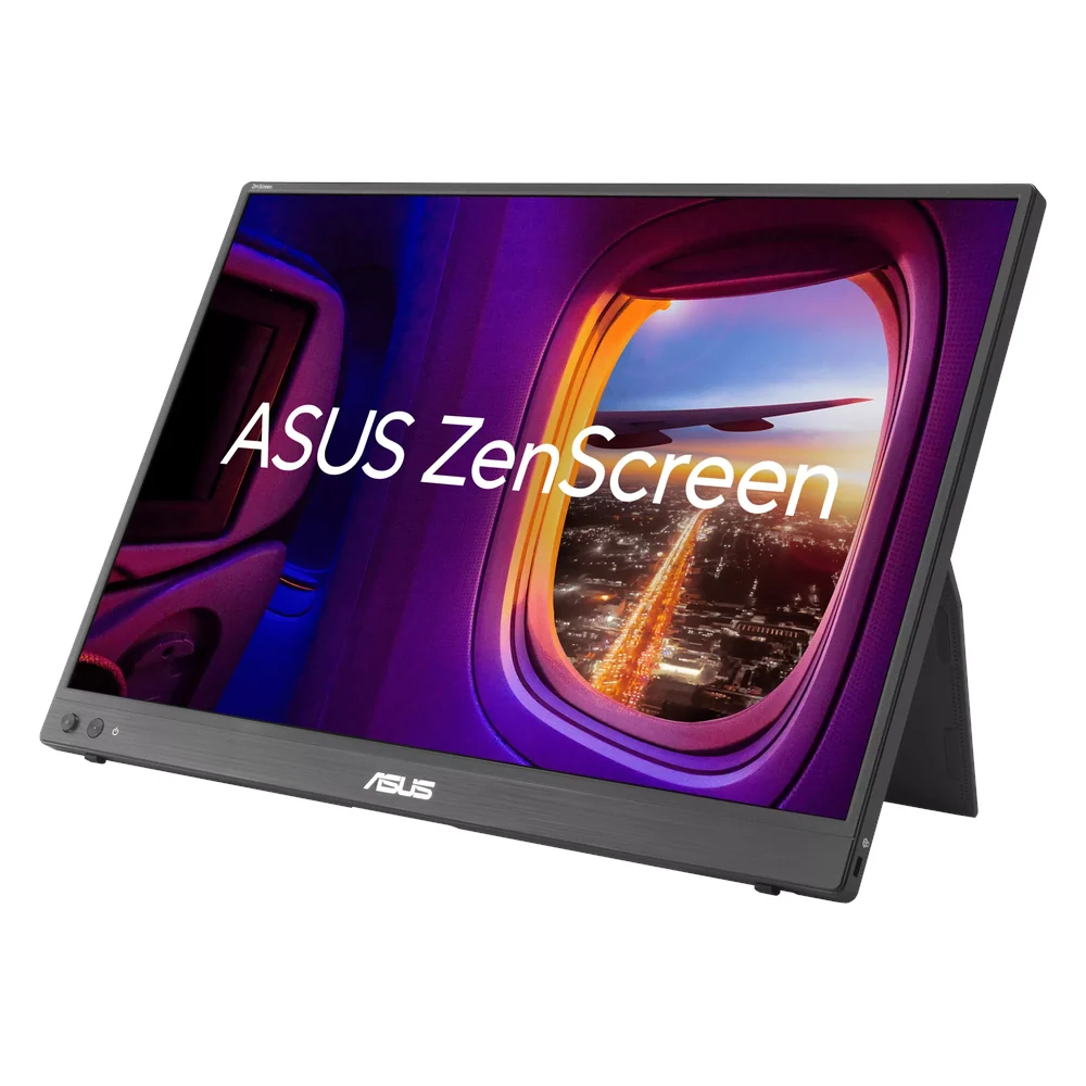Asus ZenScreen MB16FC Portable Monitor, 16" WUXGA (1920 x 1200) Resolution, 75Hz, Anti-glare, 5ms (GTG) Response Time, Mini HDMI, USB-C, Tilt Adjustable Stand, Black, 3 Year Warranty